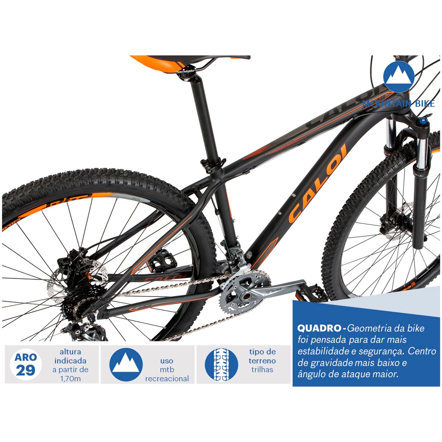 Mountain Bike Caloi Moab - Aro 29 - Câmbio e Freio Hidráulico Shimano - 27 Marchas - Foto 3