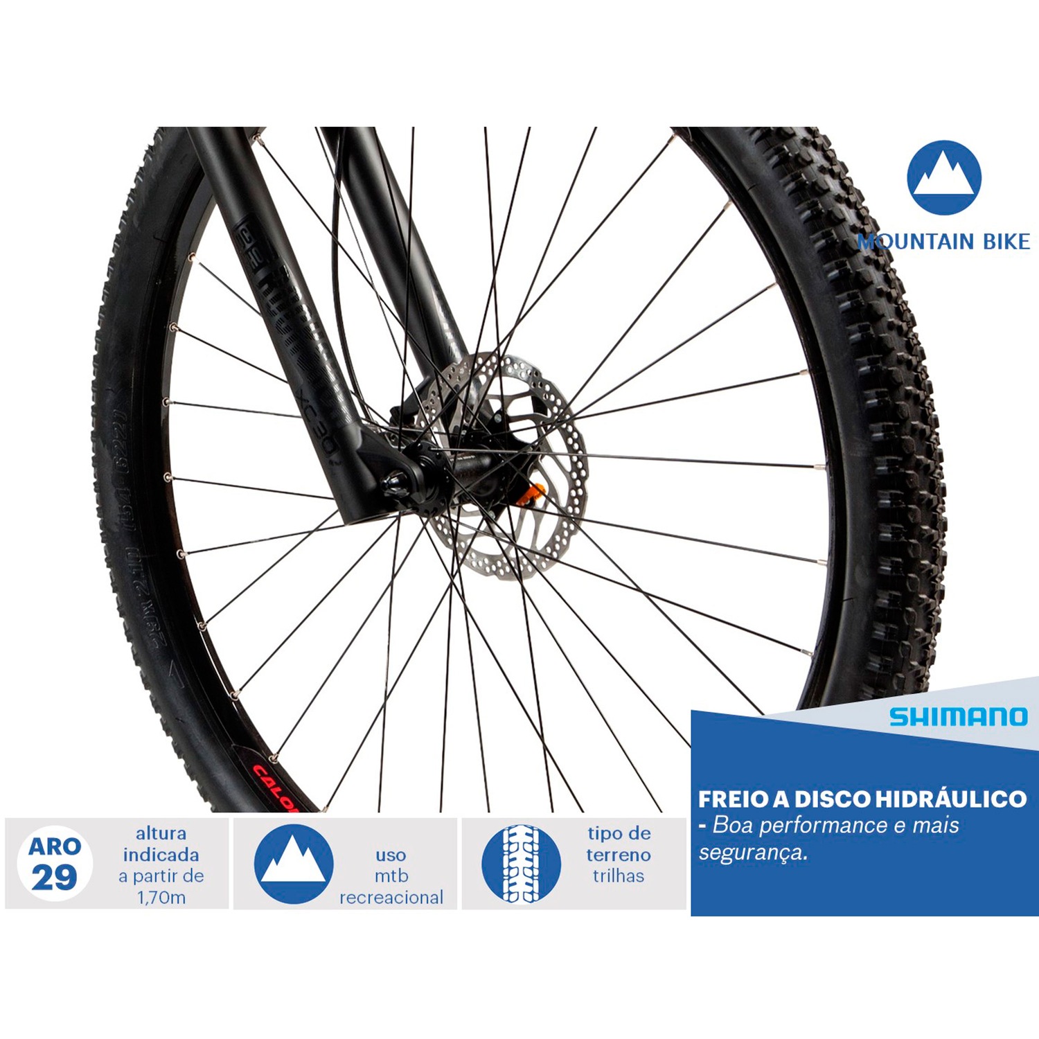 Mountain Bike Caloi Moab - Aro 29 - Câmbio e Freio Hidráulico Shimano - 27 Marchas - Foto 4