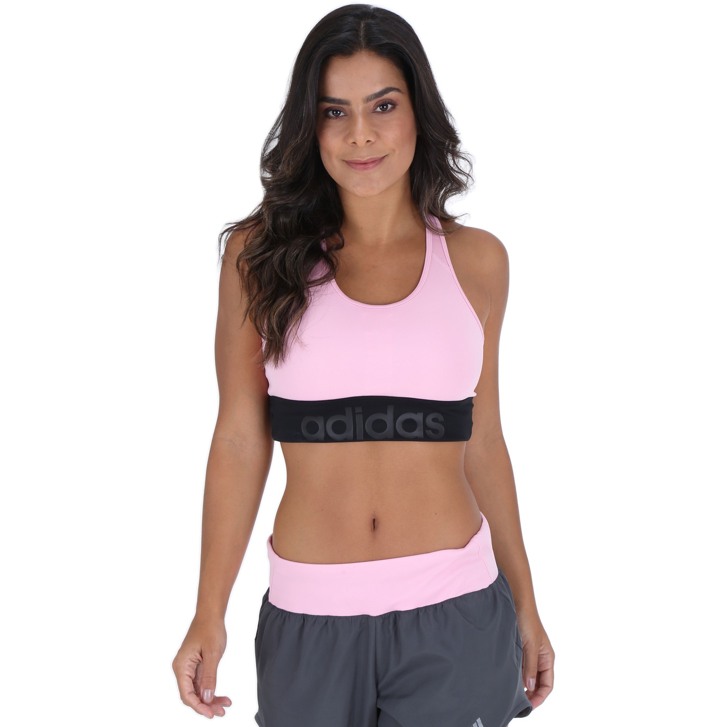 Top Fitness adidas D2M Logo Bra - Adulto - Foto 2