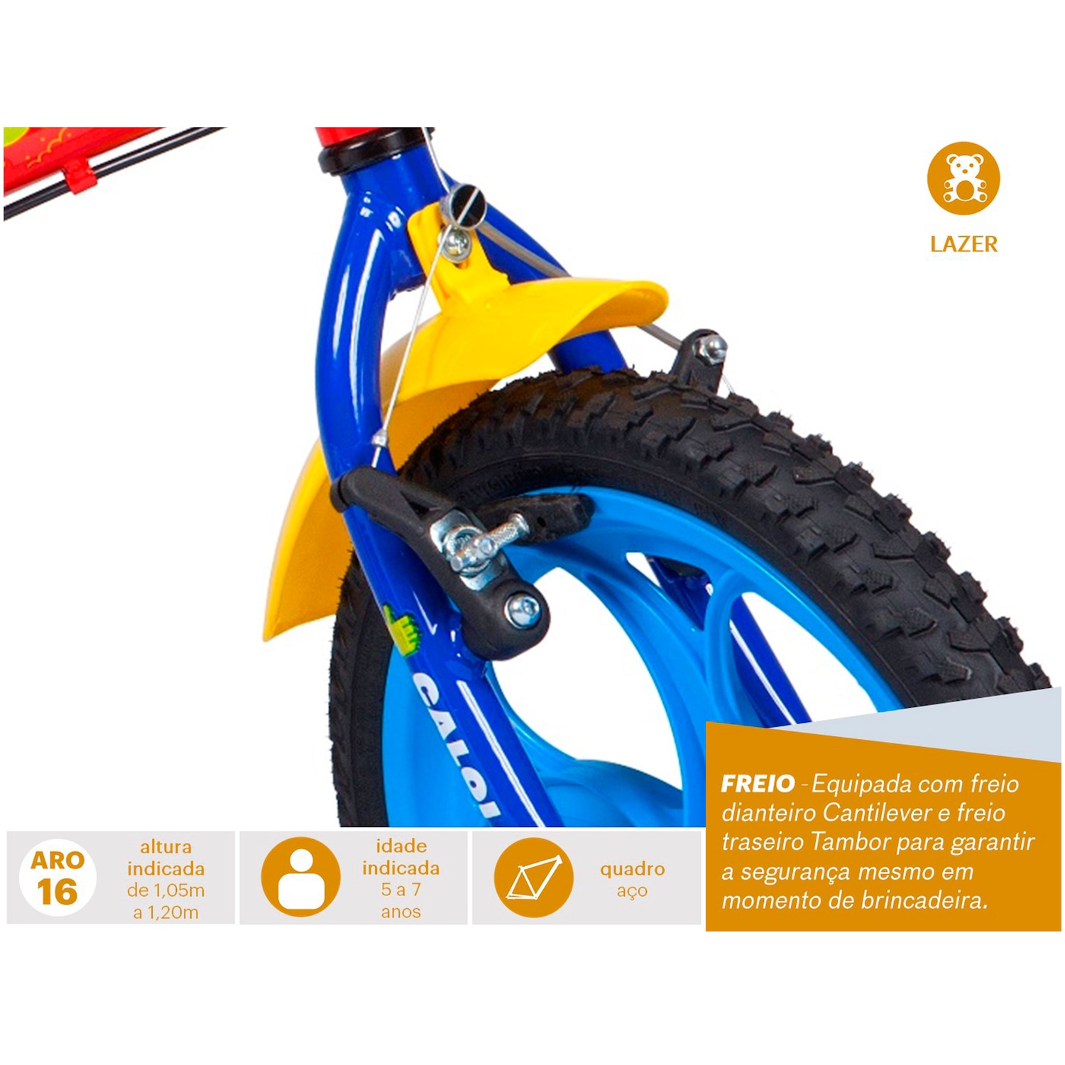 Bicicleta Caloi Luccas Neto - Aro 16 - Freios Cantilever - Infantil - Foto 2