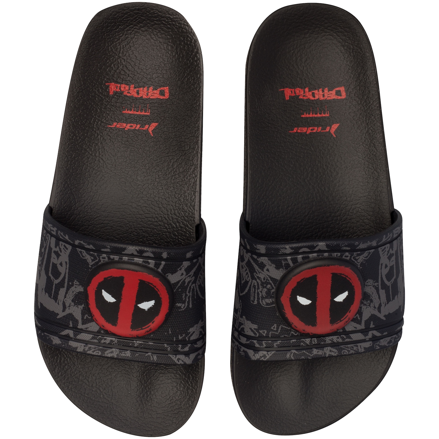 Chinelo Grendene Rider Marvel Deadpool Full 86 - Slide - Infantil - Foto 1