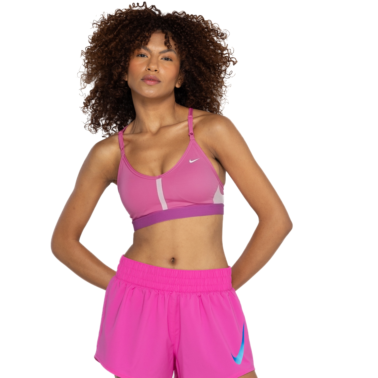 Top Fitness com Bojo Nike Baixa Sustentação Dri-Fit Indy Bra Vneck Adulto - Foto 2