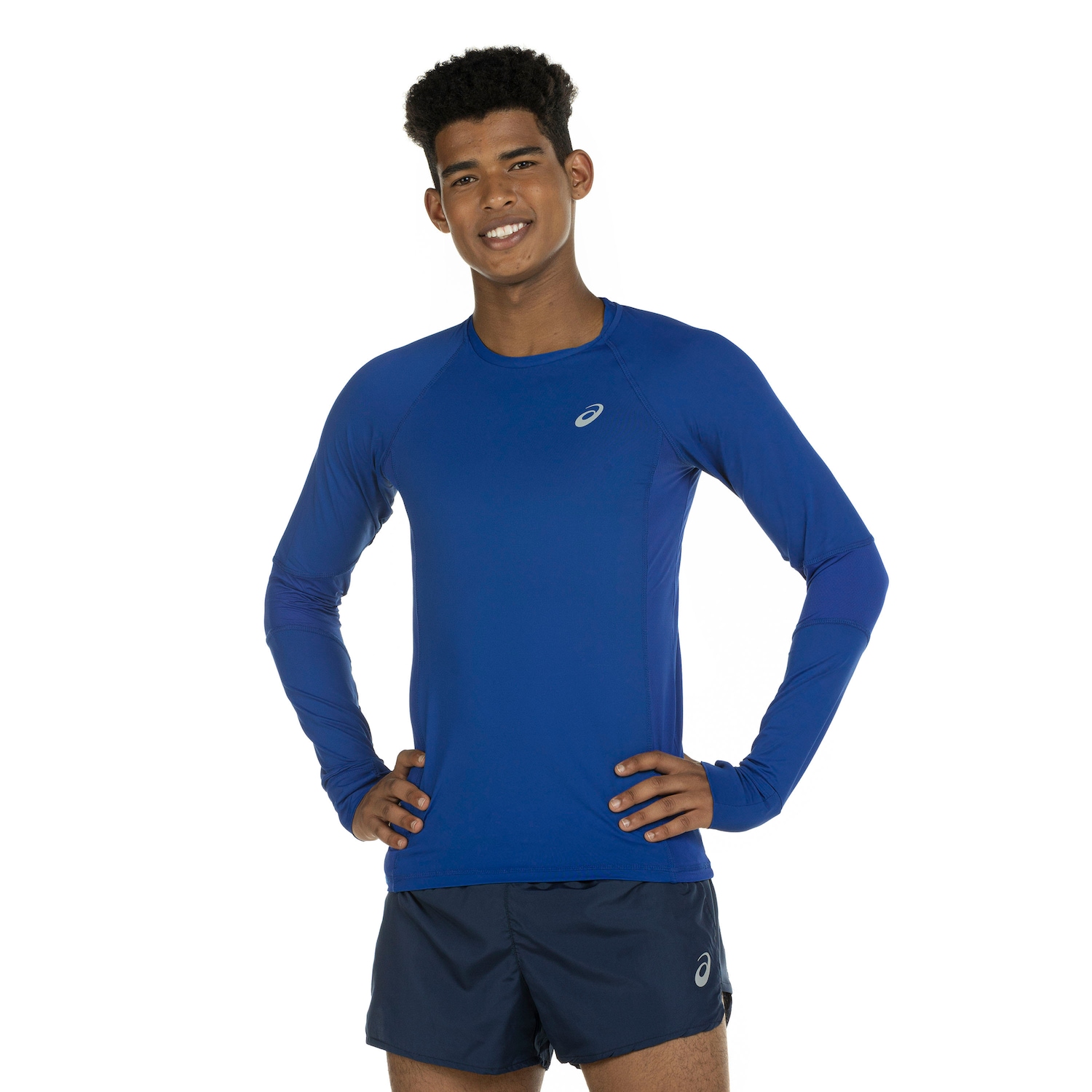 Camiseta ASICS Manga Longa com Proteção Uv  Breathe Running 3 - Masculina - Foto 2