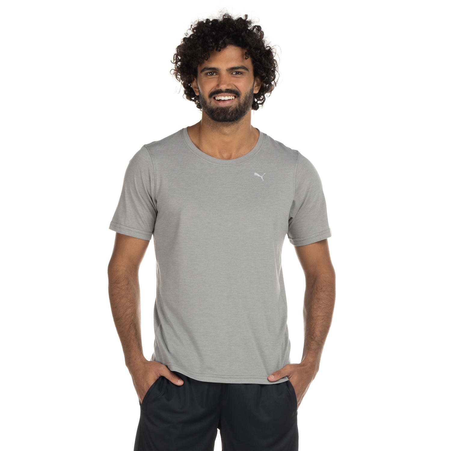 Camiseta Puma Manga Curta Performance Heather - Masculina - Foto 2