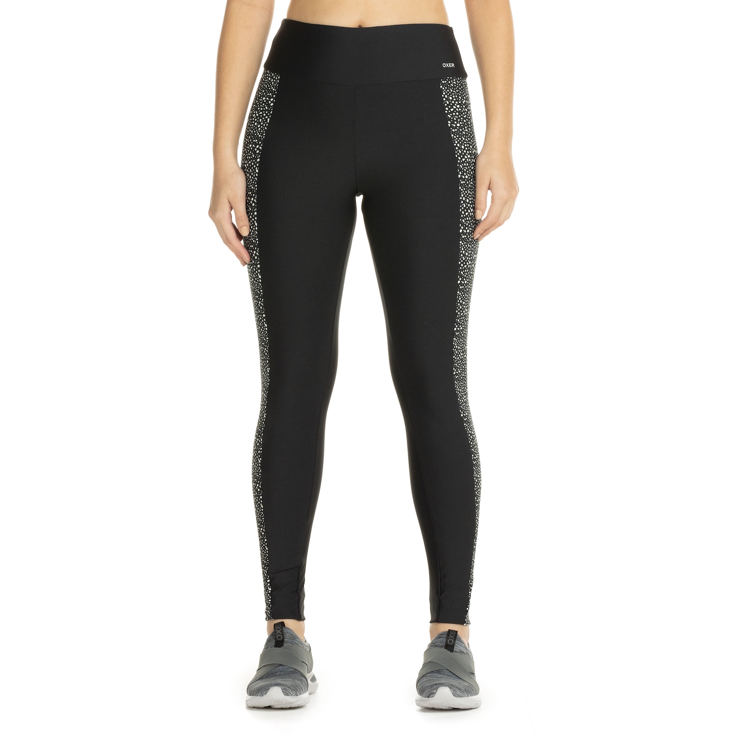 Calça Legging Feminina Oxer Recorte Estampa Poá com Baixa Compressão Cós Médio - Foto 2