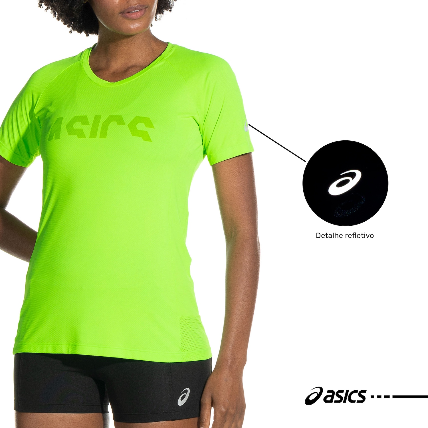 Camiseta ASICS Manga Curta Recorte Respirável - Feminina - Foto 3