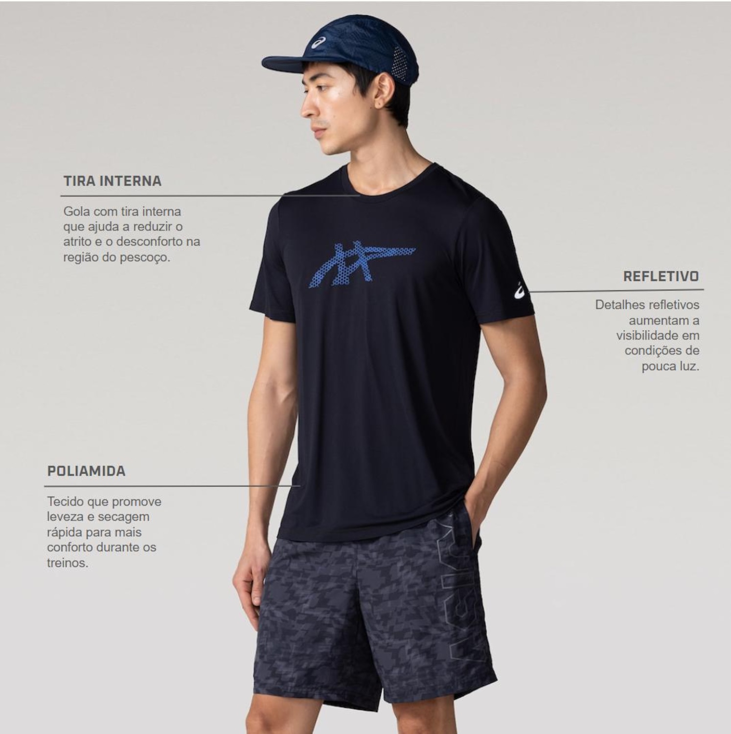 Camiseta ASICS Manga Curta Light Nagoya - Masculina - Foto 2