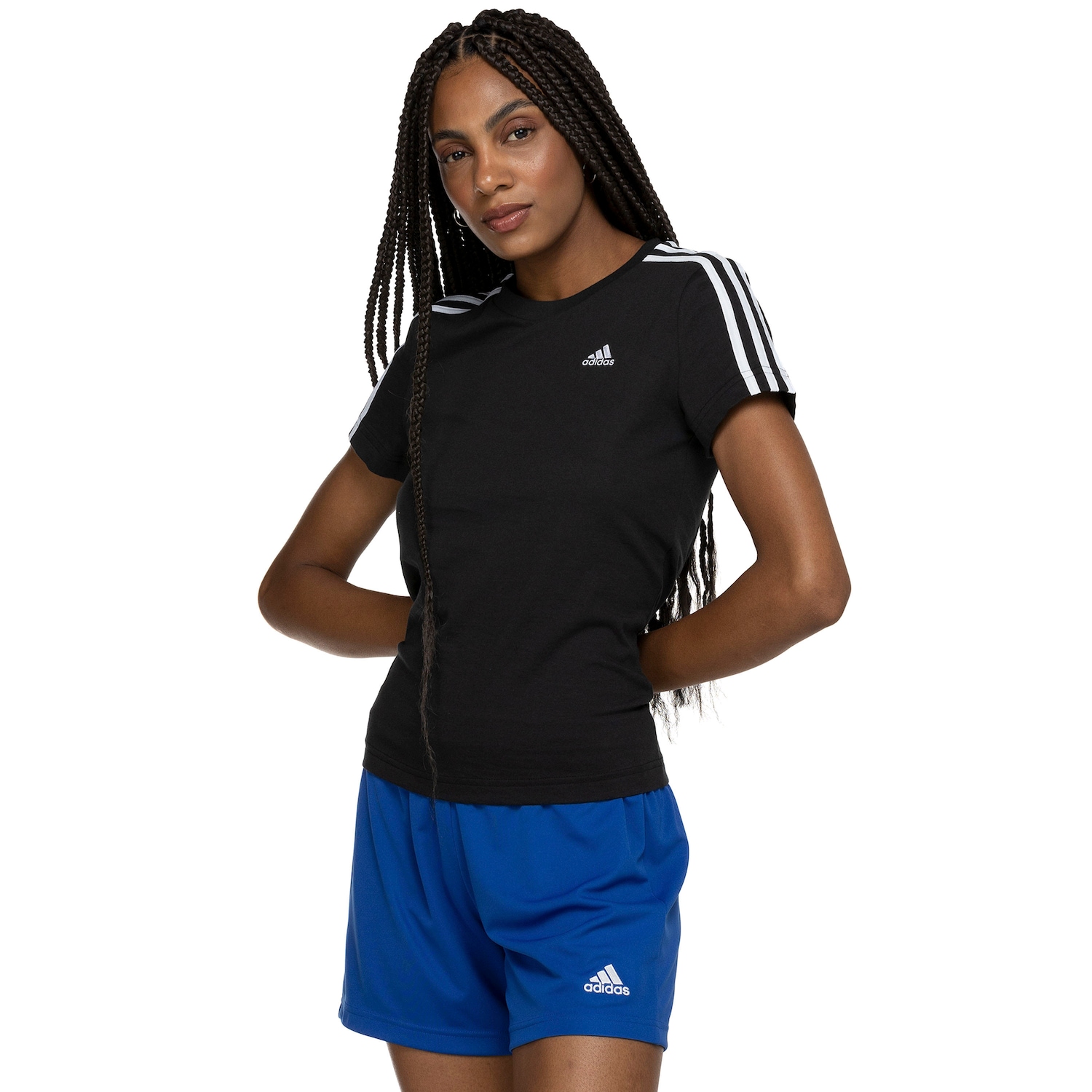 Camiseta adidas Manga Curta 3 Listras - Feminina - Foto 4