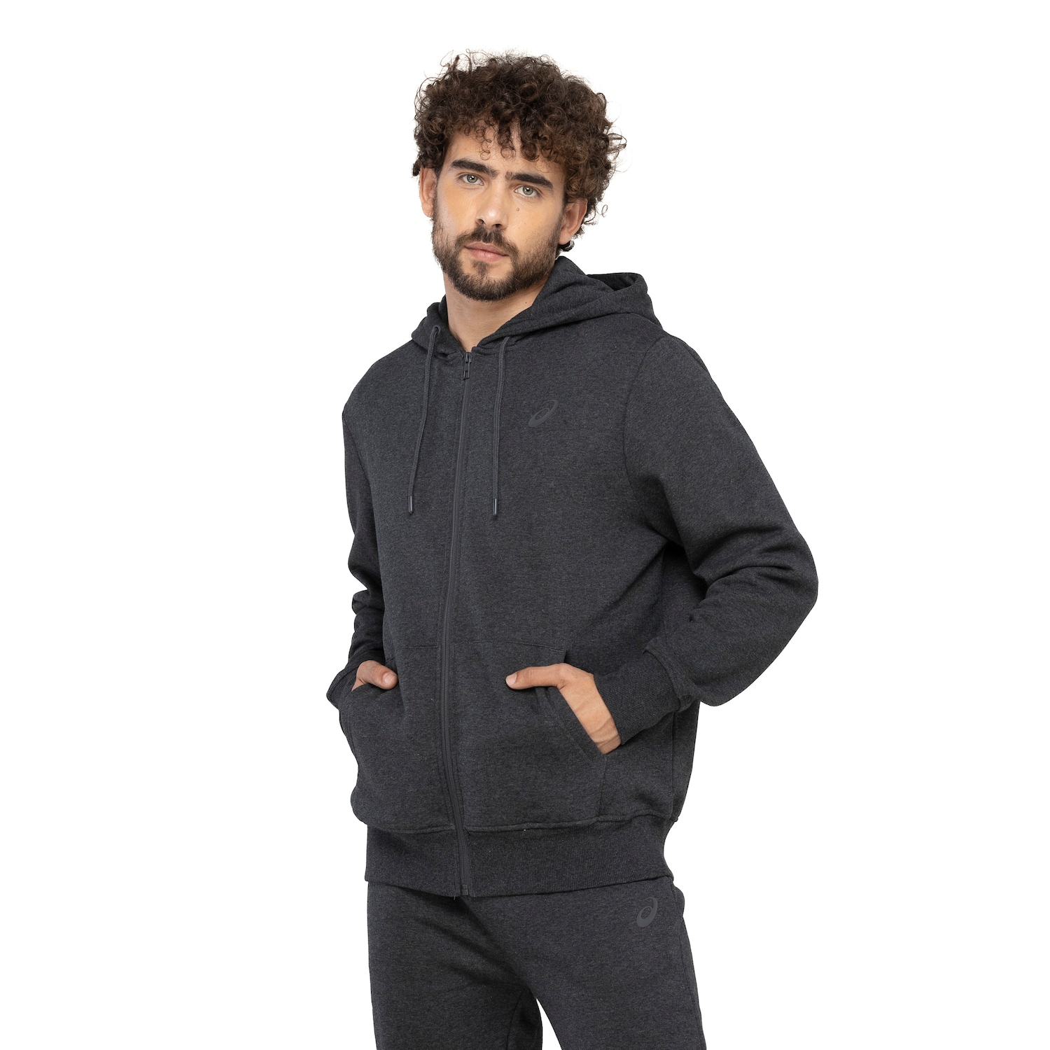 Jaqueta Masculina ASICS com Capuz Moletom Canguru Fleece - Foto 2