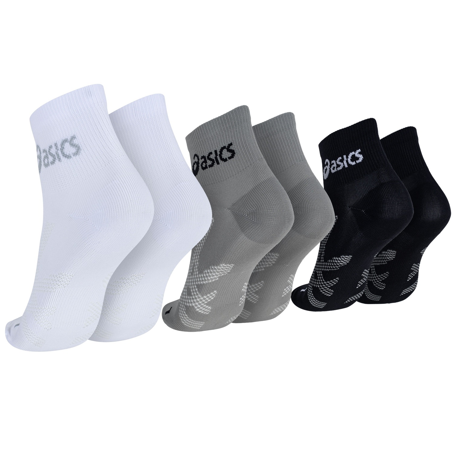Kit de Meias De Corrida ASICS Lic Cano Curto Quarter com 3 Pares - Adulto - Foto 2