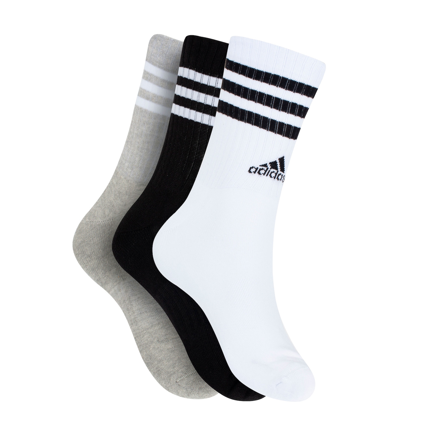 Kit de Meia Cano Alto Adidas 3 Listras Adulto - Foto 1