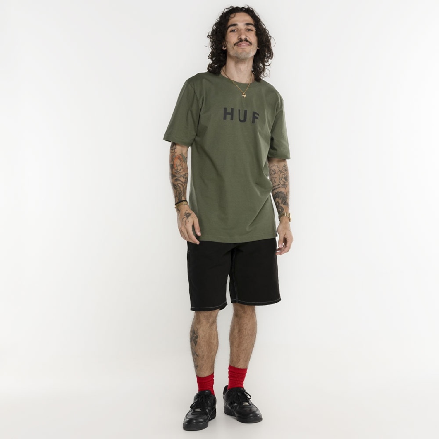 Camiseta Huf Manga Curta Essentials Og Logo - Foto 1