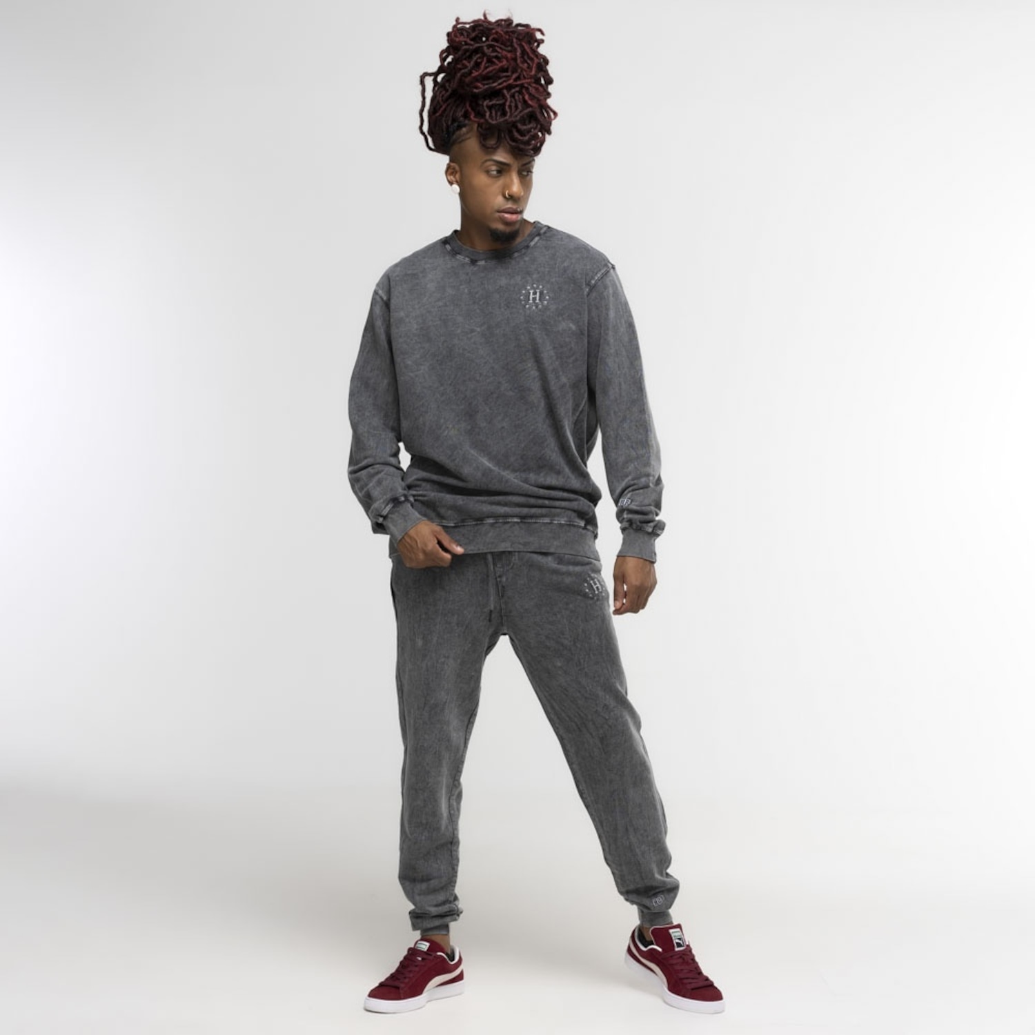 Calça de Moletom Huf Galaxy Faded Fleece Pant - Foto 1