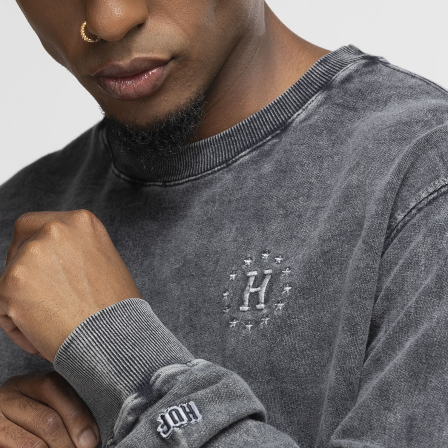 Blusa de Moletom Huf Careca Galaxy Faded Crewnec - Foto 4