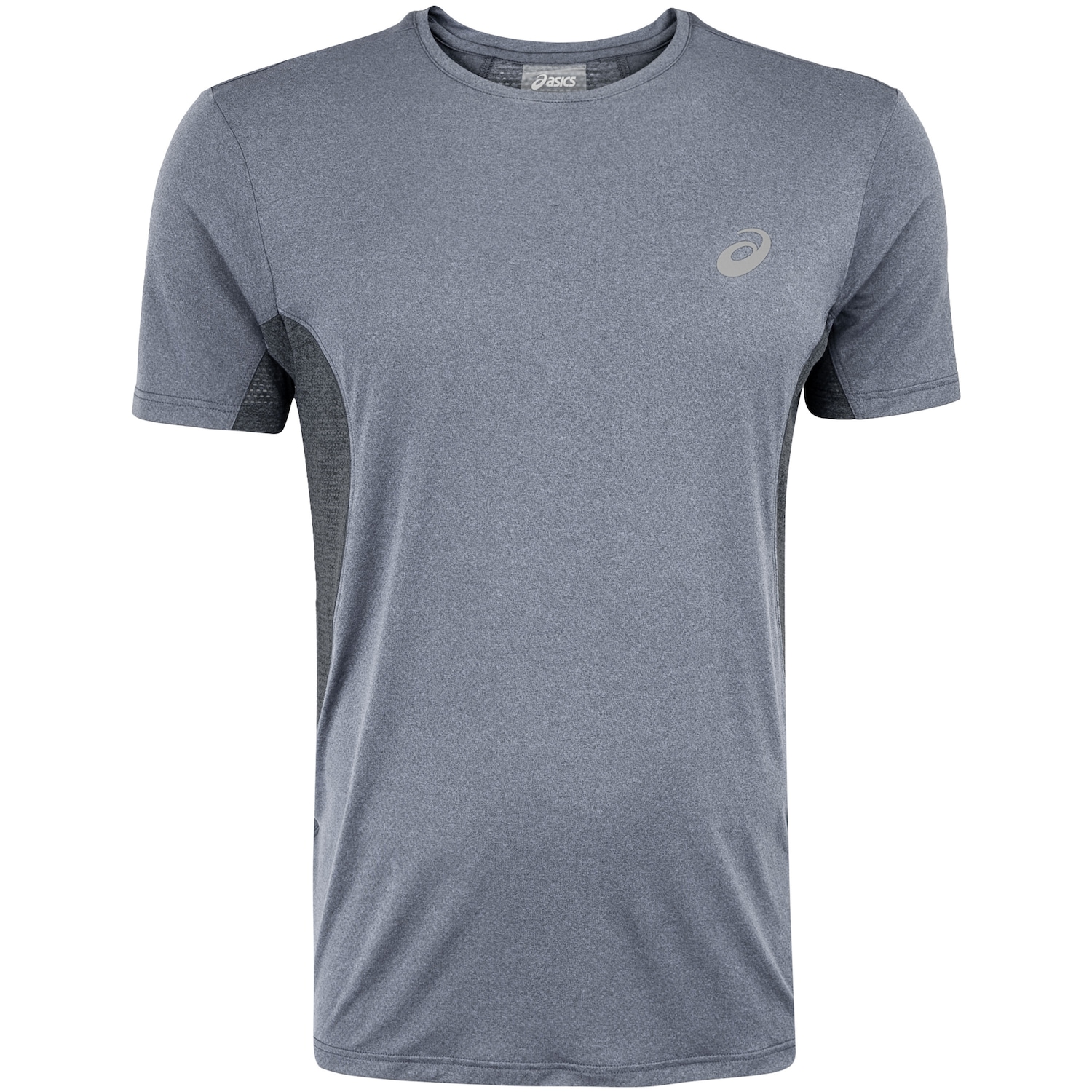 Camiseta Masculina ASICS Manga Curta Respirável de Secagem Rápida Refletiva Mescla - Foto 1