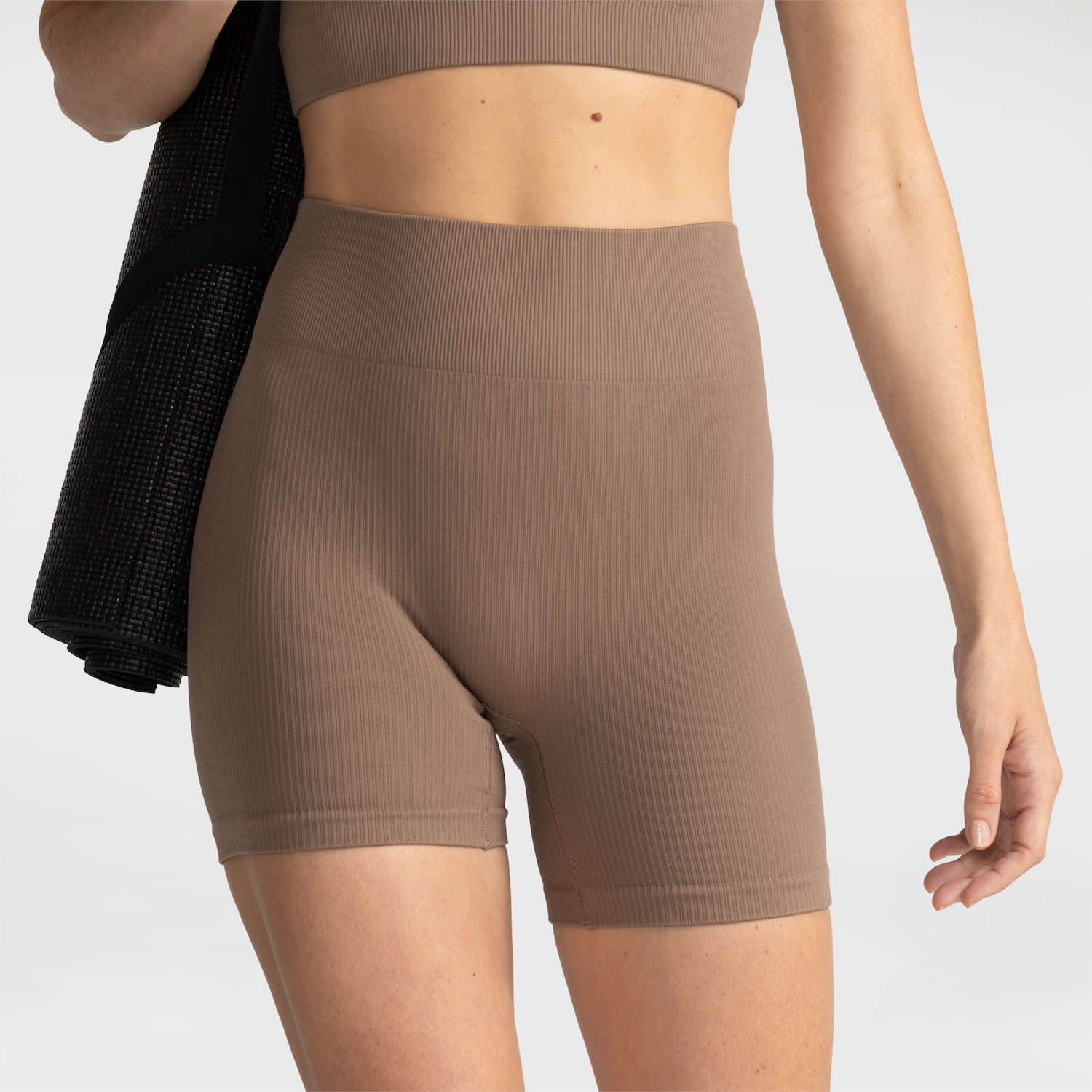 Short Feminino Oxer Canelado Sem Costura - Foto 1
