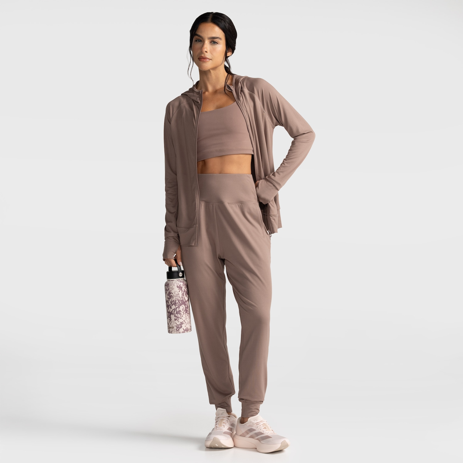 Jaqueta Oxer com Capuz Jogging com Bolso Seguro -Feminina - Foto 3