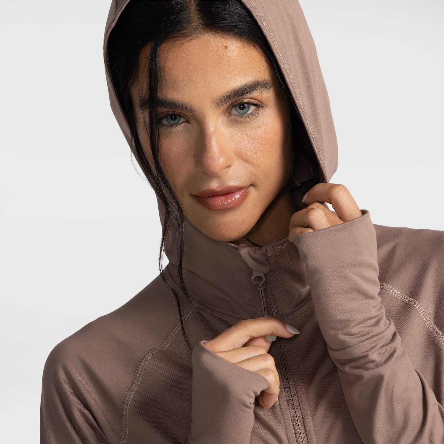 Jaqueta Oxer com Capuz Jogging com Bolso Seguro -Feminina - Foto 4