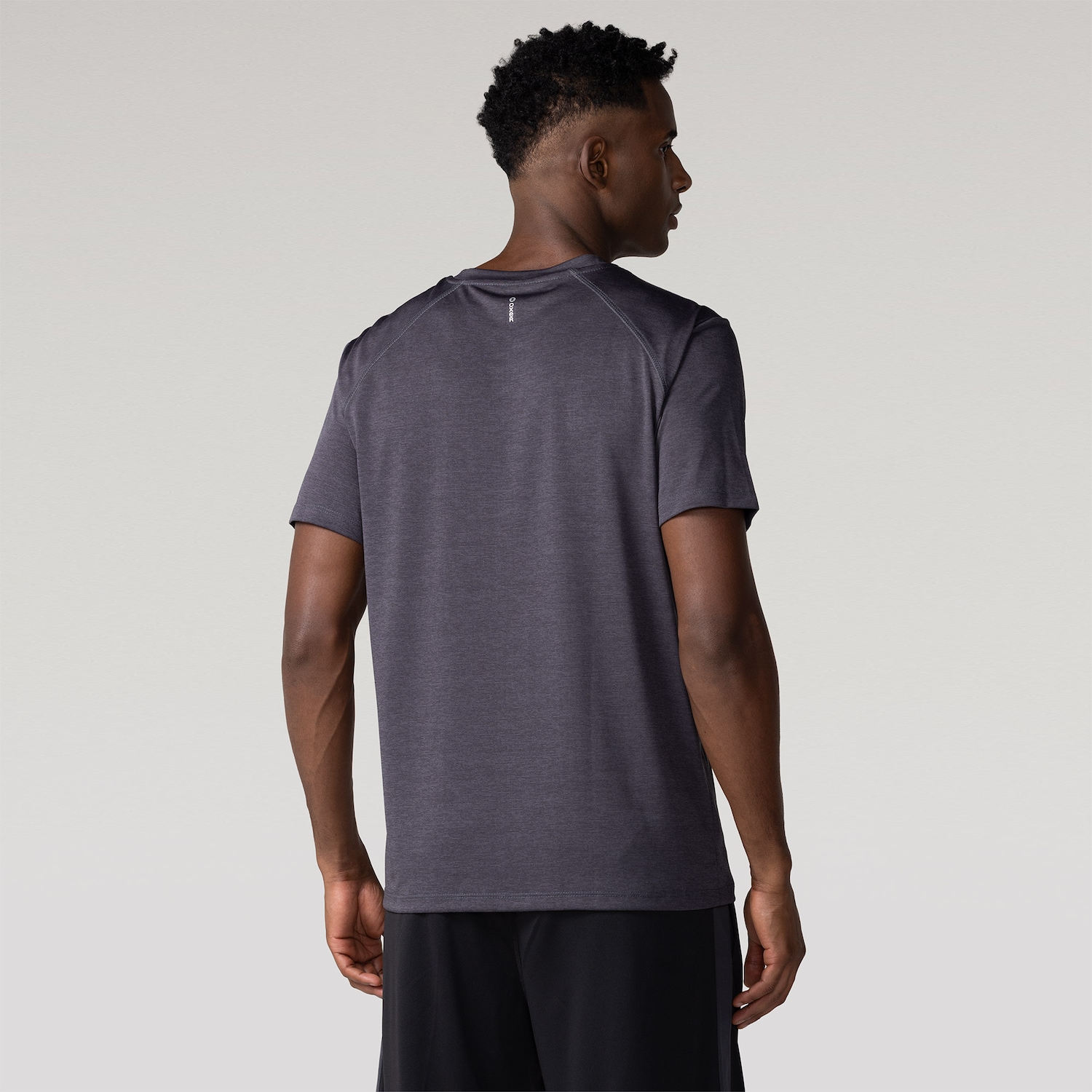 Camiseta Masculina Oxer Manga Curta Média Compressão Flat Mescla - Foto 2