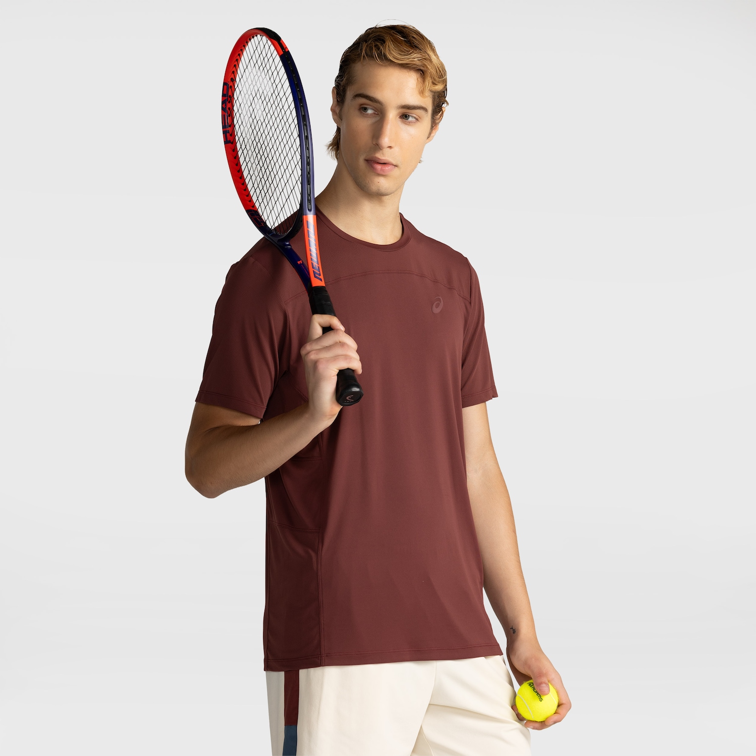 Camiseta ASICS Manga Curta Racket Recortada- Masculina - Foto 1