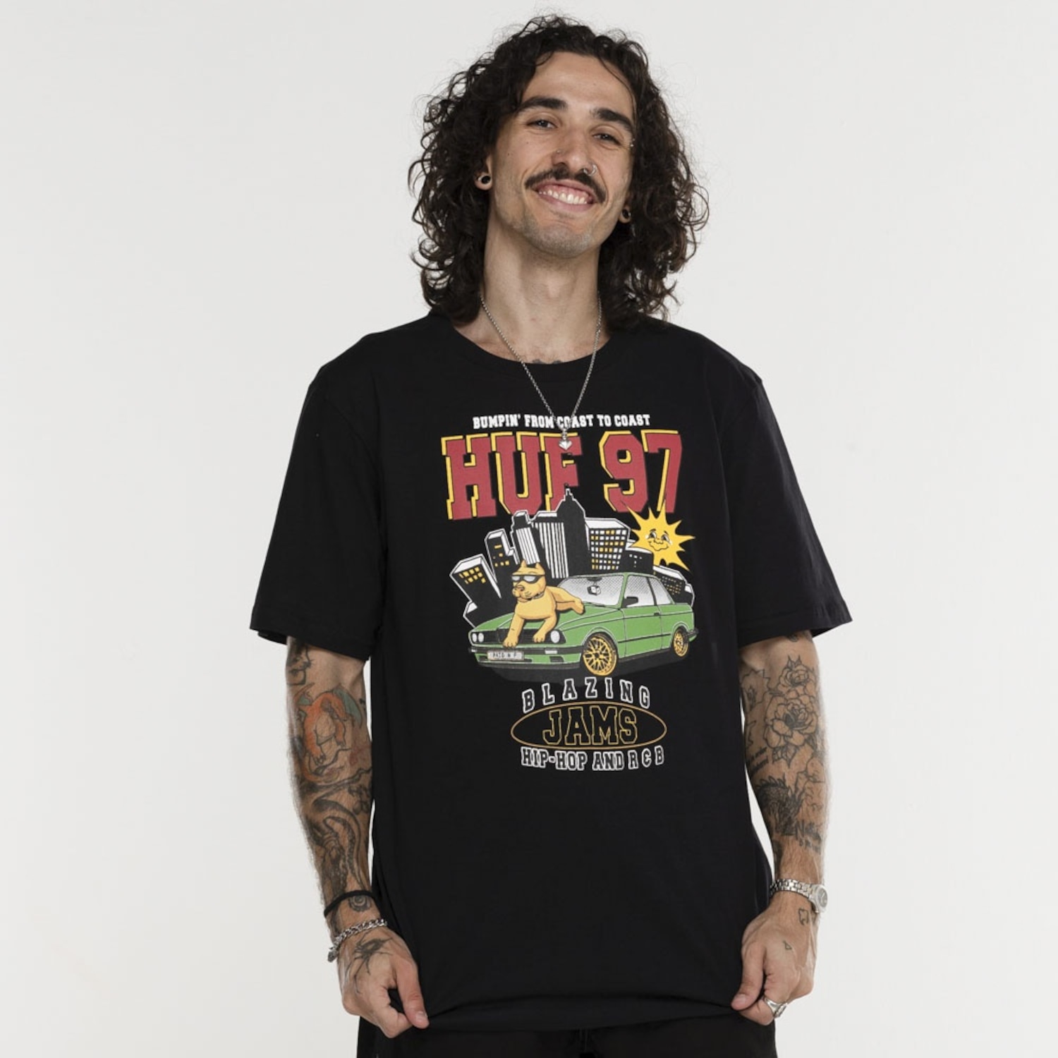 Camiseta HUF Manga Curta Blazing Jam SS - Foto 1