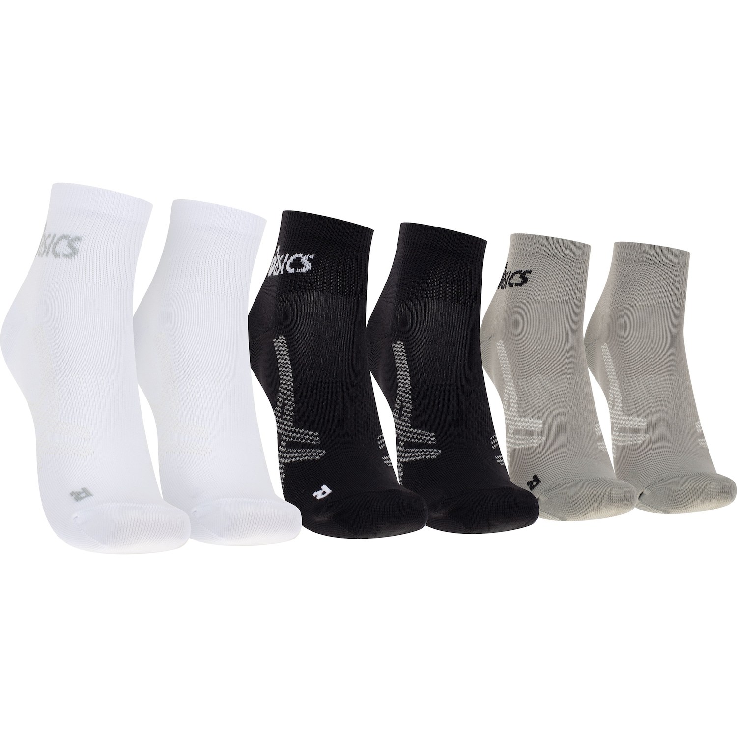 Kit 3 Pares Meias Para Corrida ASICS Cano Baixo Quarter Tamanho 34-38 Adulto - Foto 1