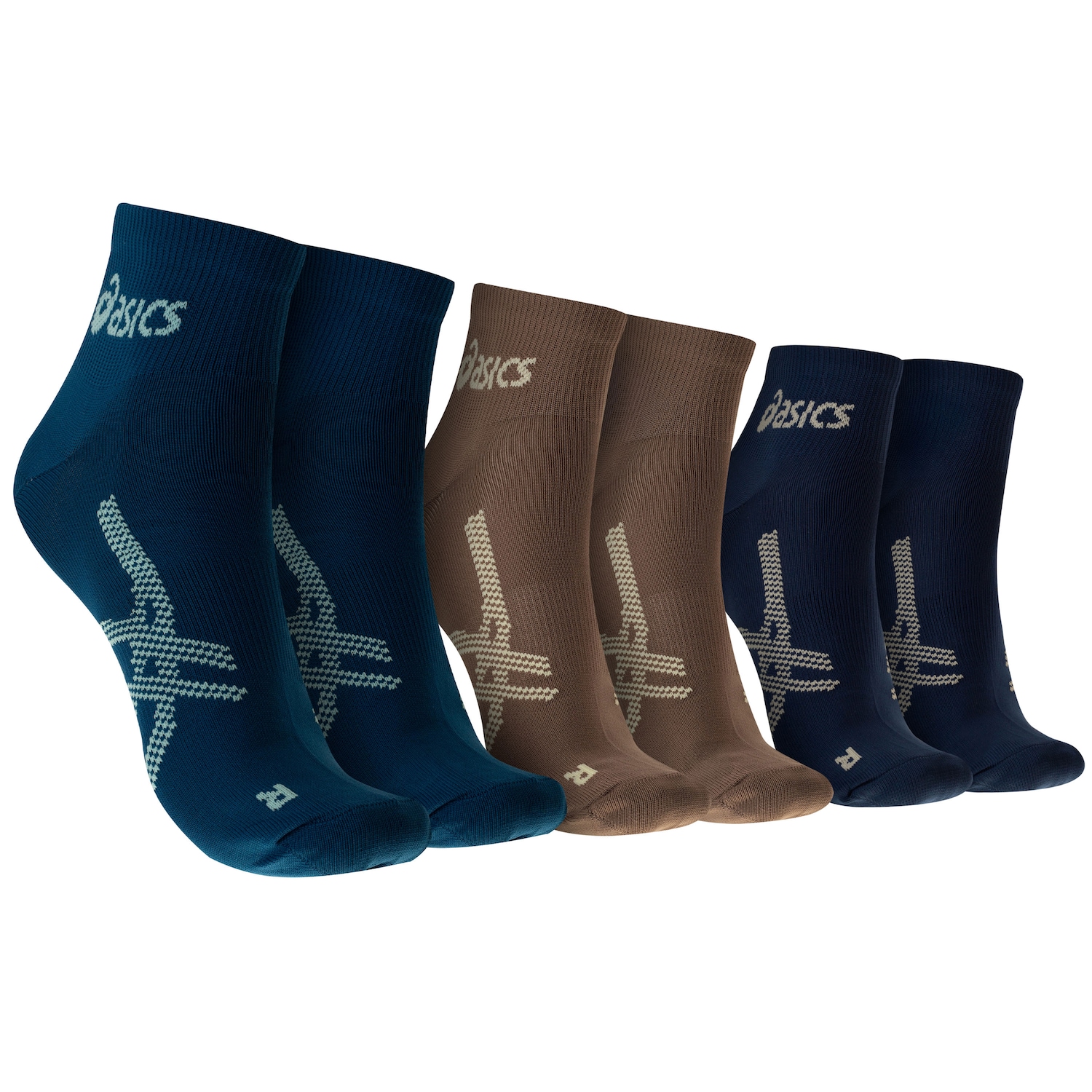 Kit 3 Pares de Meias Asics Quarter Cano Médio Adulto - Foto 1