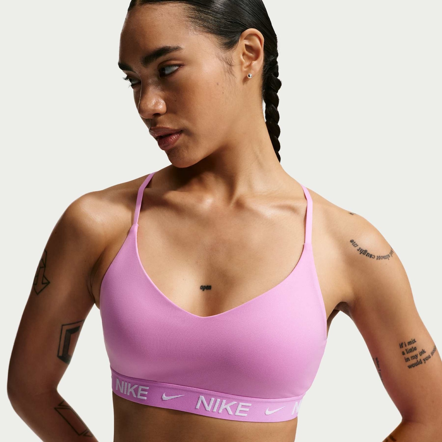 Top Fitness com Bojo Nike Baixa Sustentação Dri-Fit Indy SPT BRA - Foto 1