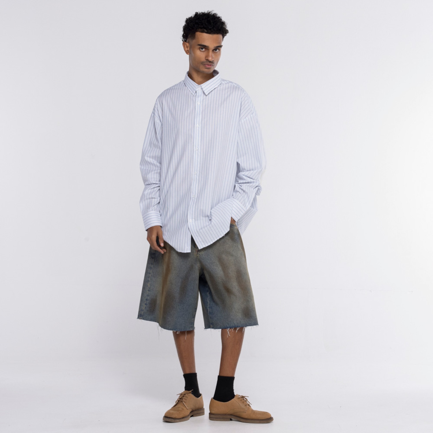 Camisa Piet Manga Longa Cotton Striped Long Sleeve - Foto 1