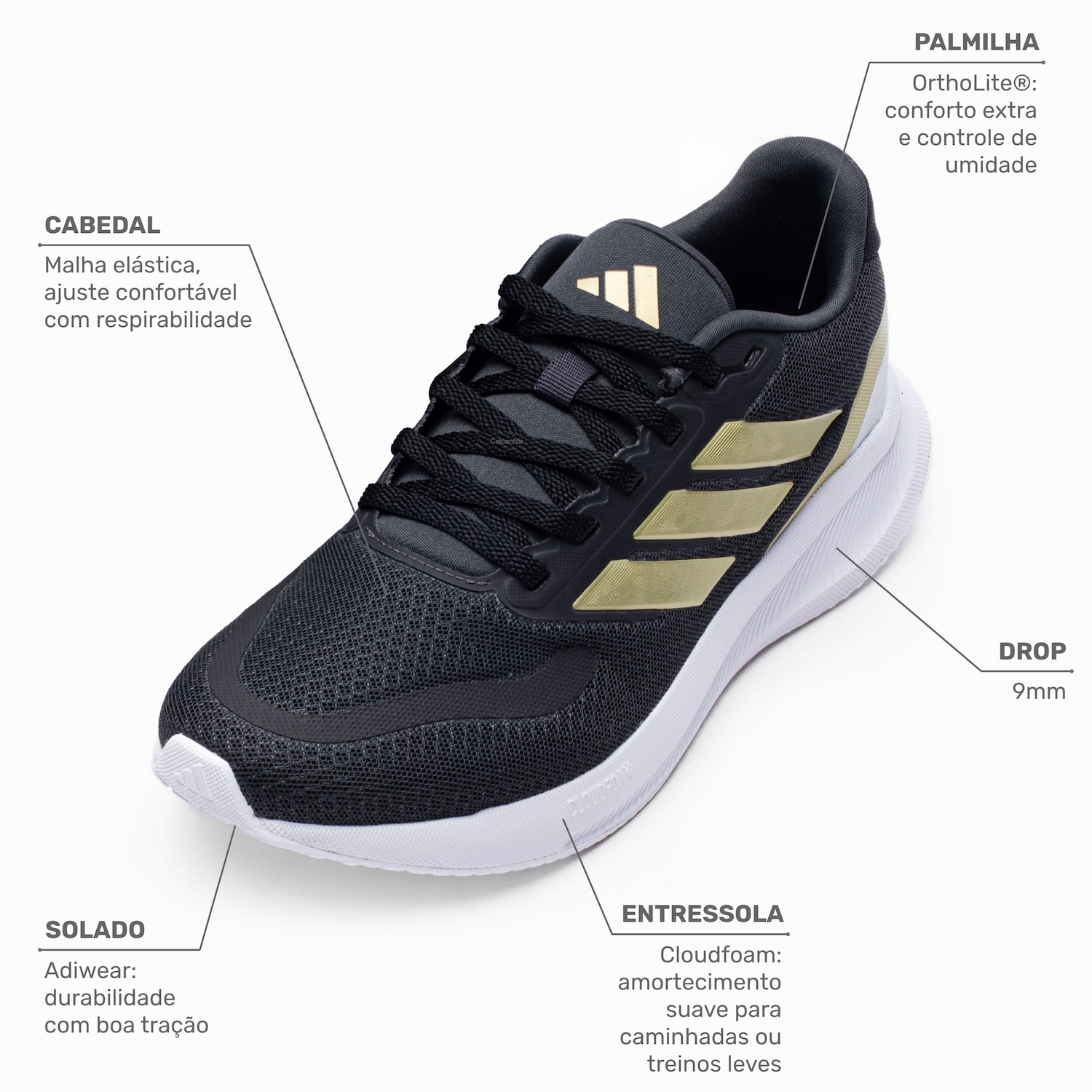 Tênis Feminino adidas RunFalcon 5 - Foto 3