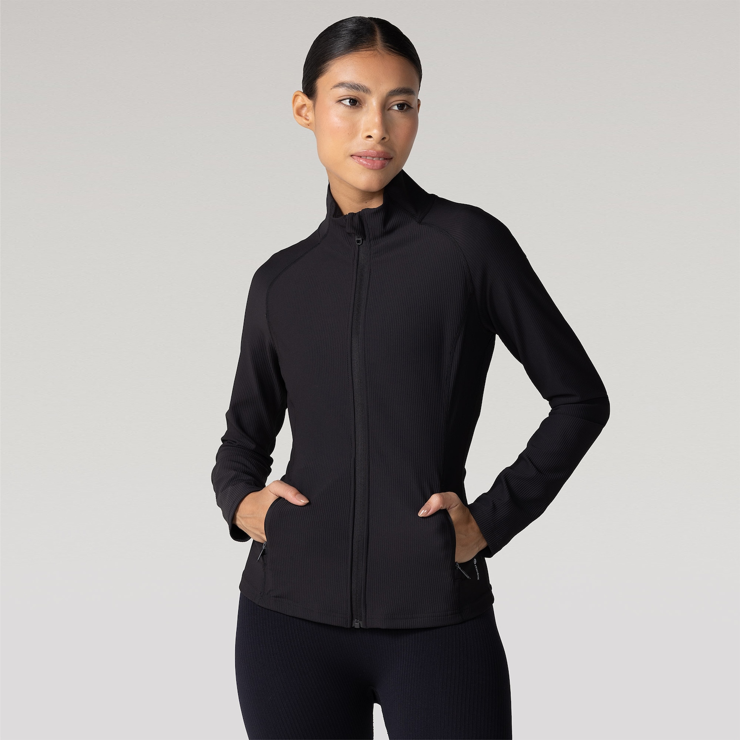 Jaqueta Feminina Oxer Ajustada Textura Bolso Selado - Foto 1