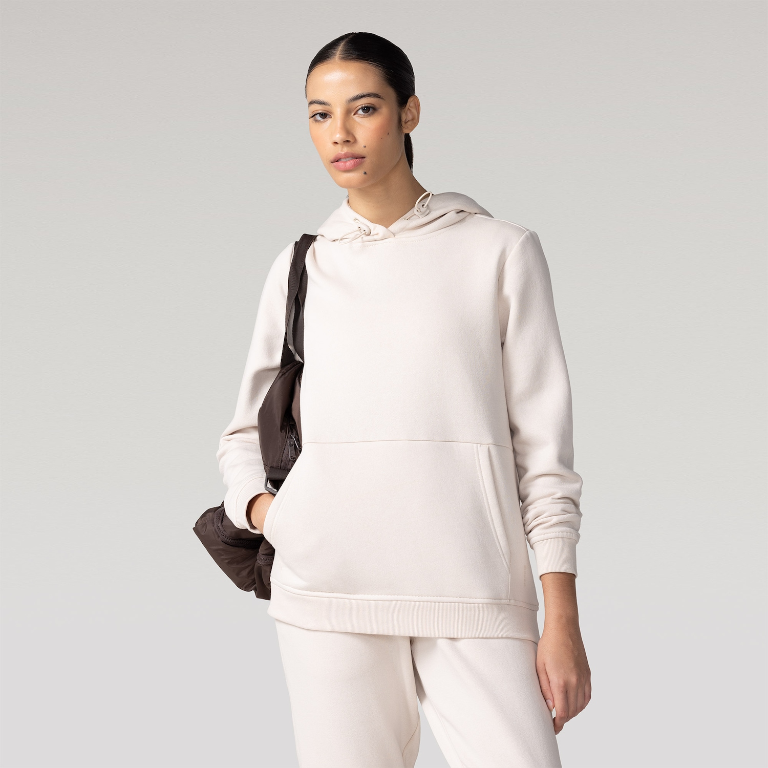 Blusa de Moletom Feminina Oxer com Capuz Canguru - Foto 1