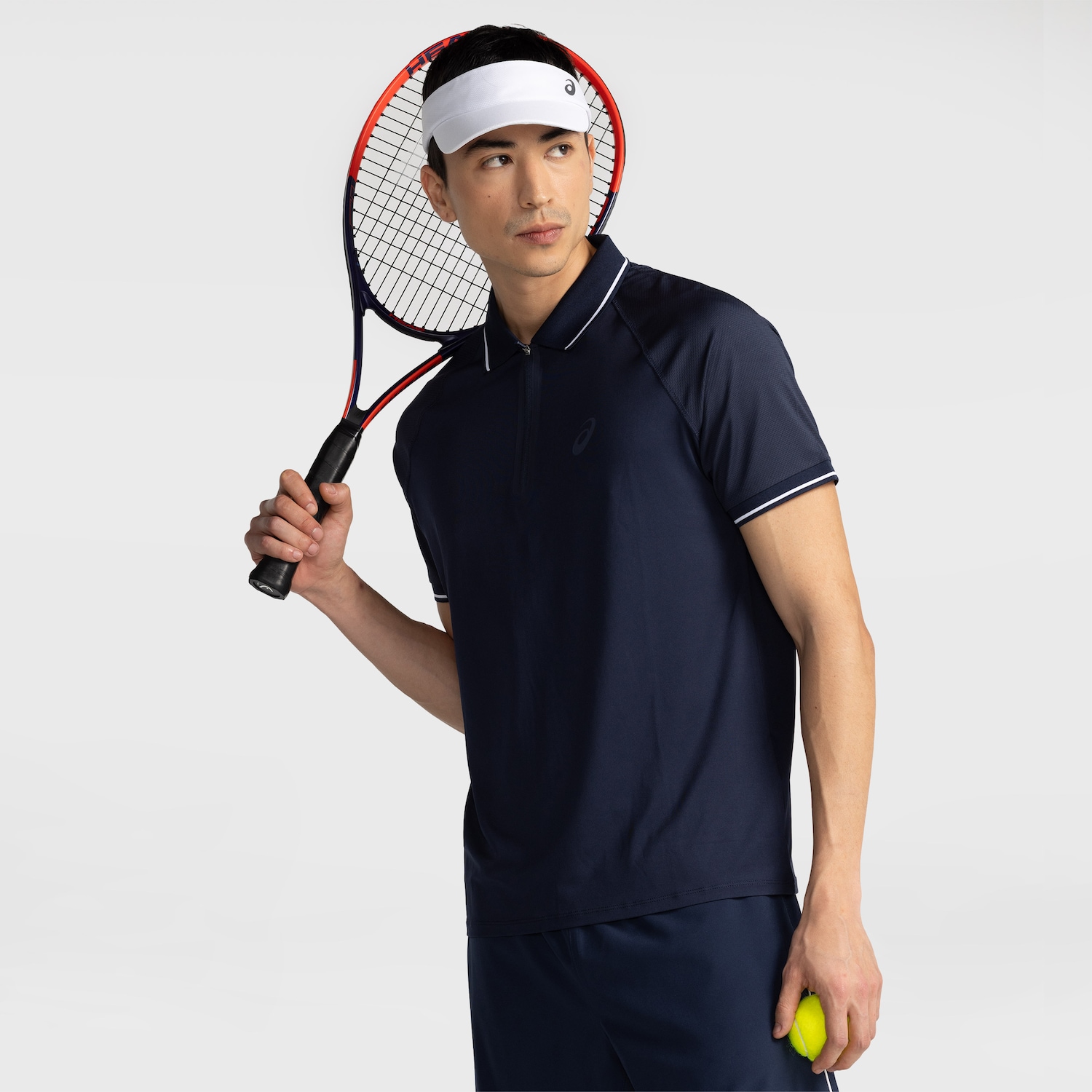 Camisa Polo ASICS Zíper Selado - Masculina - Foto 1