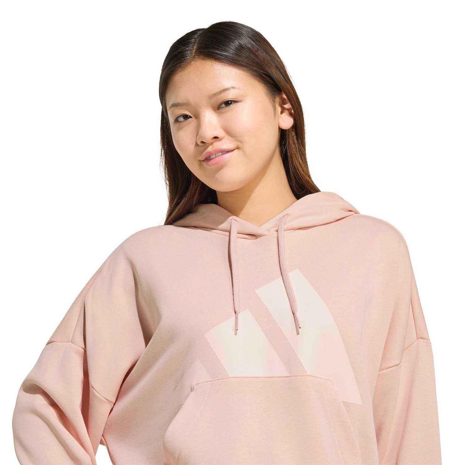 Blusa de Moletom Feminina adidas com Capuz Big Logo - Foto 3