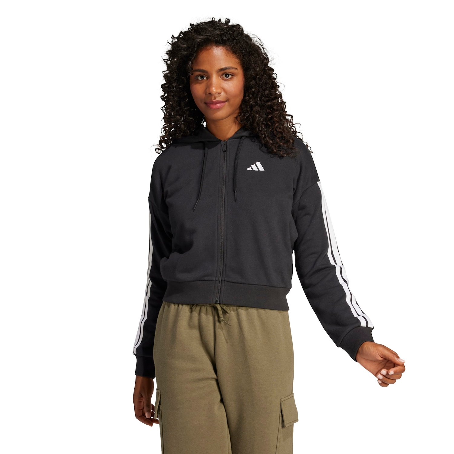 Jaqueta Feminina adidas 3 Stripes com Capuz - Foto 1