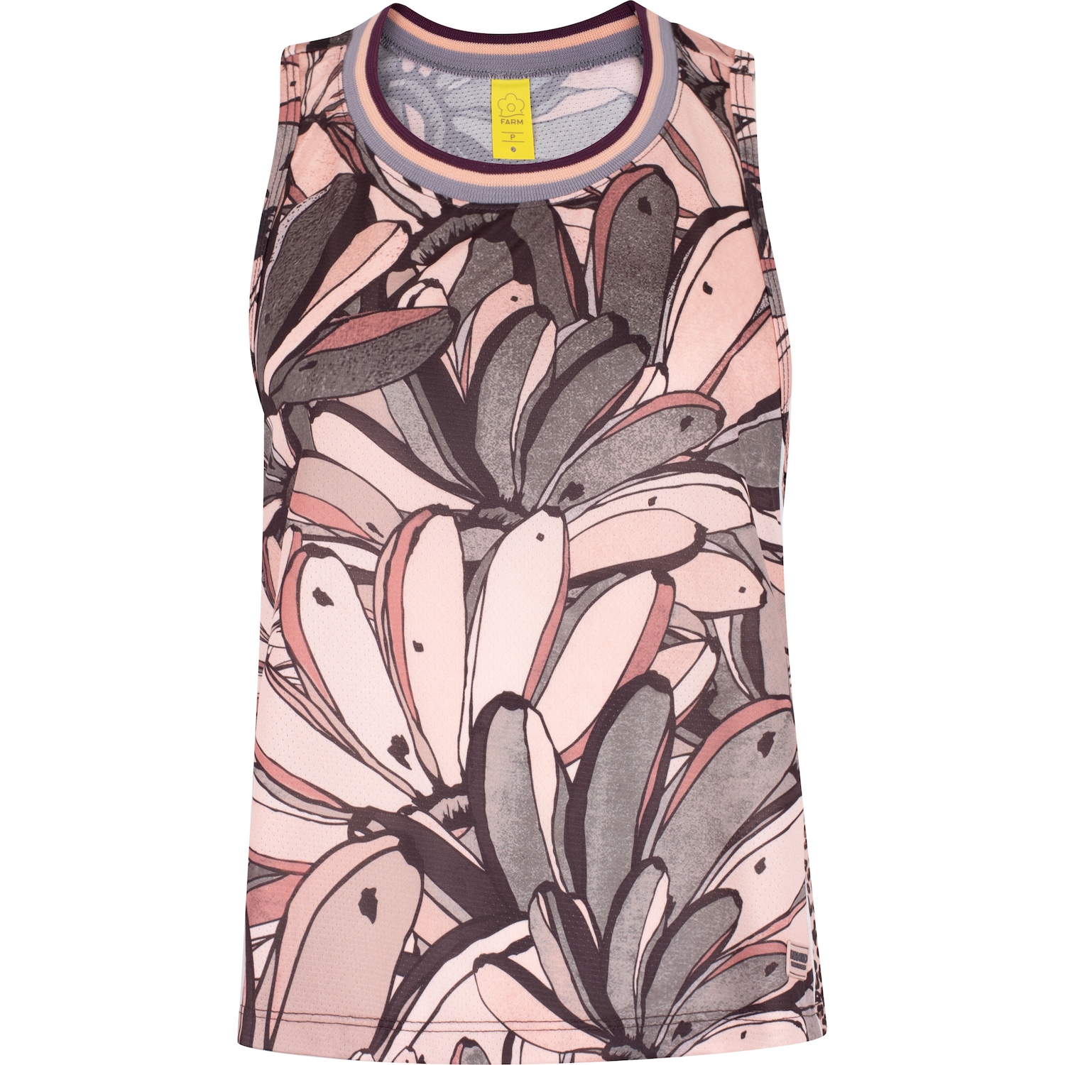Camiseta Regata Feminina Farm Cropped Dry Banana - Foto 1