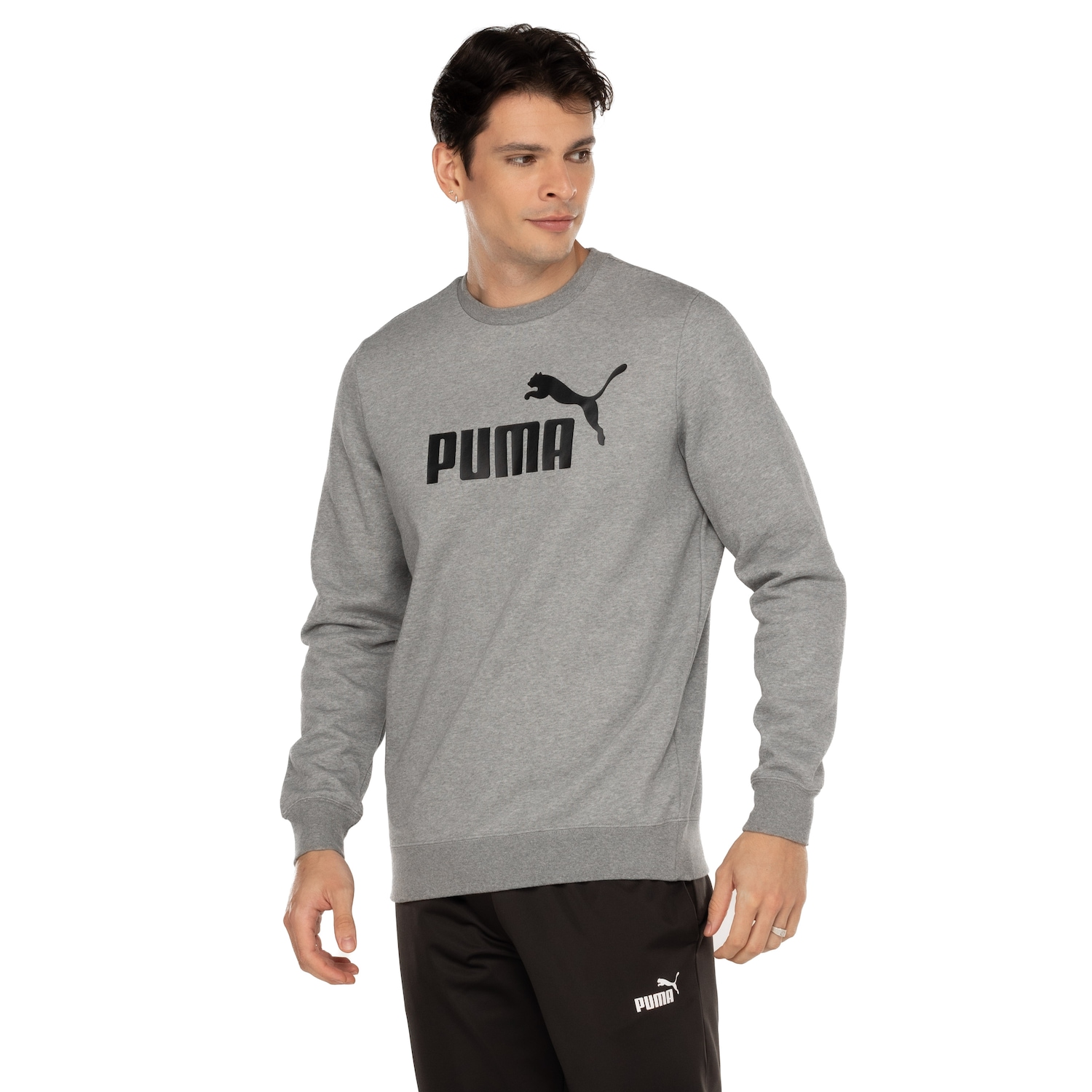 Blusão Masculino Puma Essentials 1 Logo Crew Fleece - Foto 2