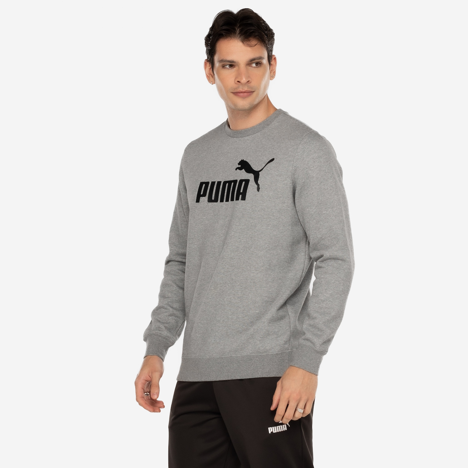 Blusão Masculino Puma Essentials 1 Logo Crew Fleece - Foto 5