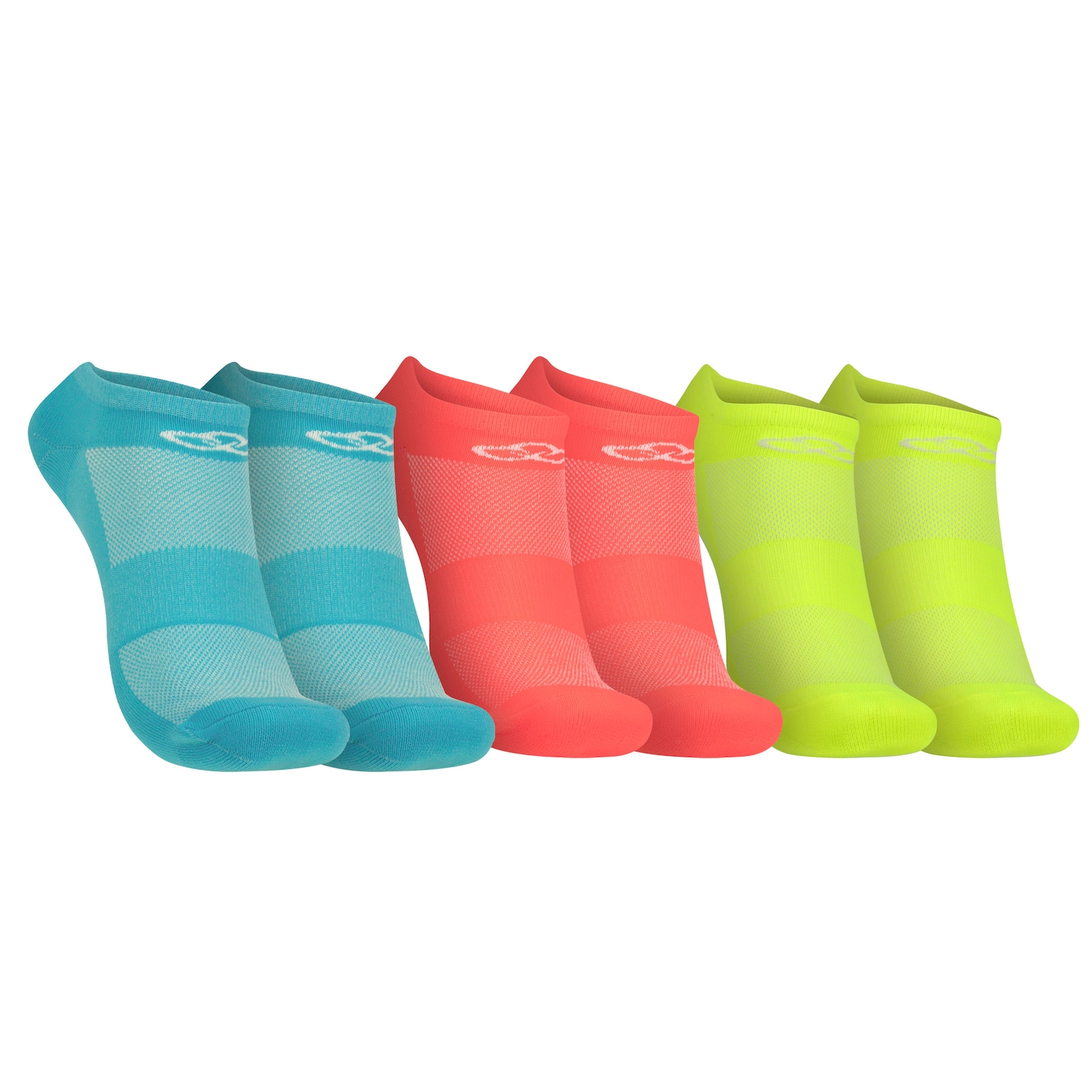 Kit de Meia Para Corrida Olympikus Invisível Tripack Neon 3 pares Adulto - Foto 1