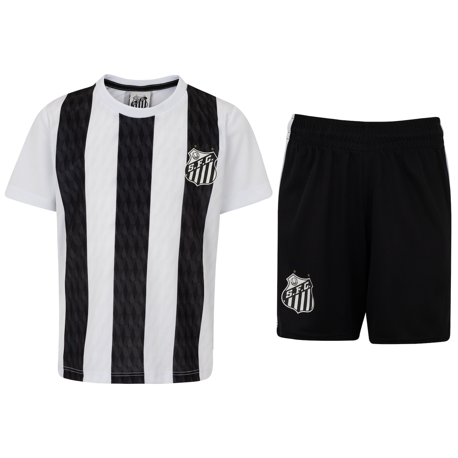 Kit de Uniforme do Santos Infantil Braziline Mini Craque Camiseta + Calção - Foto 1