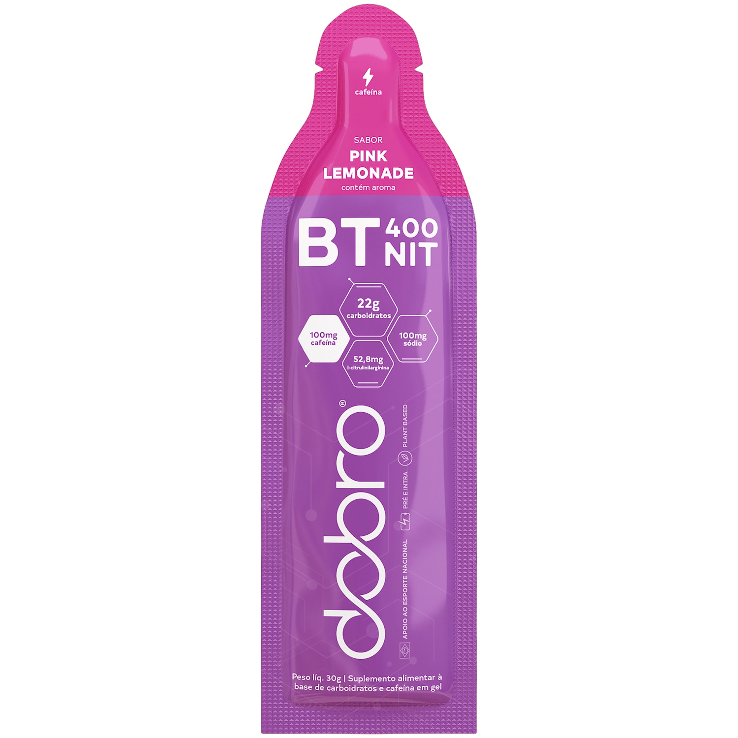 Suplemento Pré-Treino BT Nitrato Gel Dobro 30g Pínk Lemonade - Foto 1