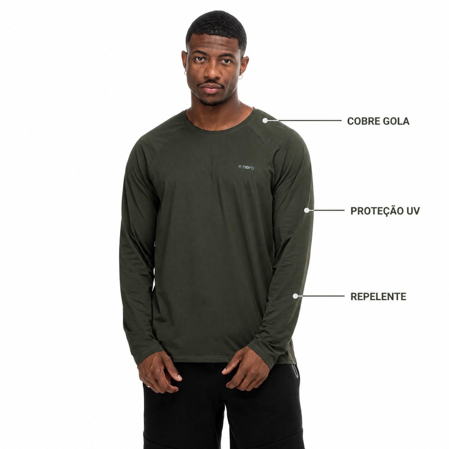 Camiseta Nord Repelente UV Manga Longa Masculina - Foto 2