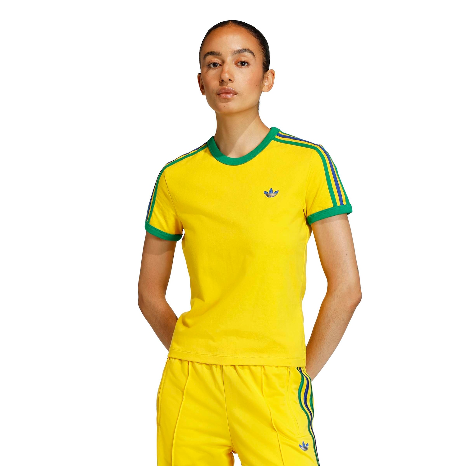 Camiseta Brasil Slim Três Listras adidas Feminina - Foto 1