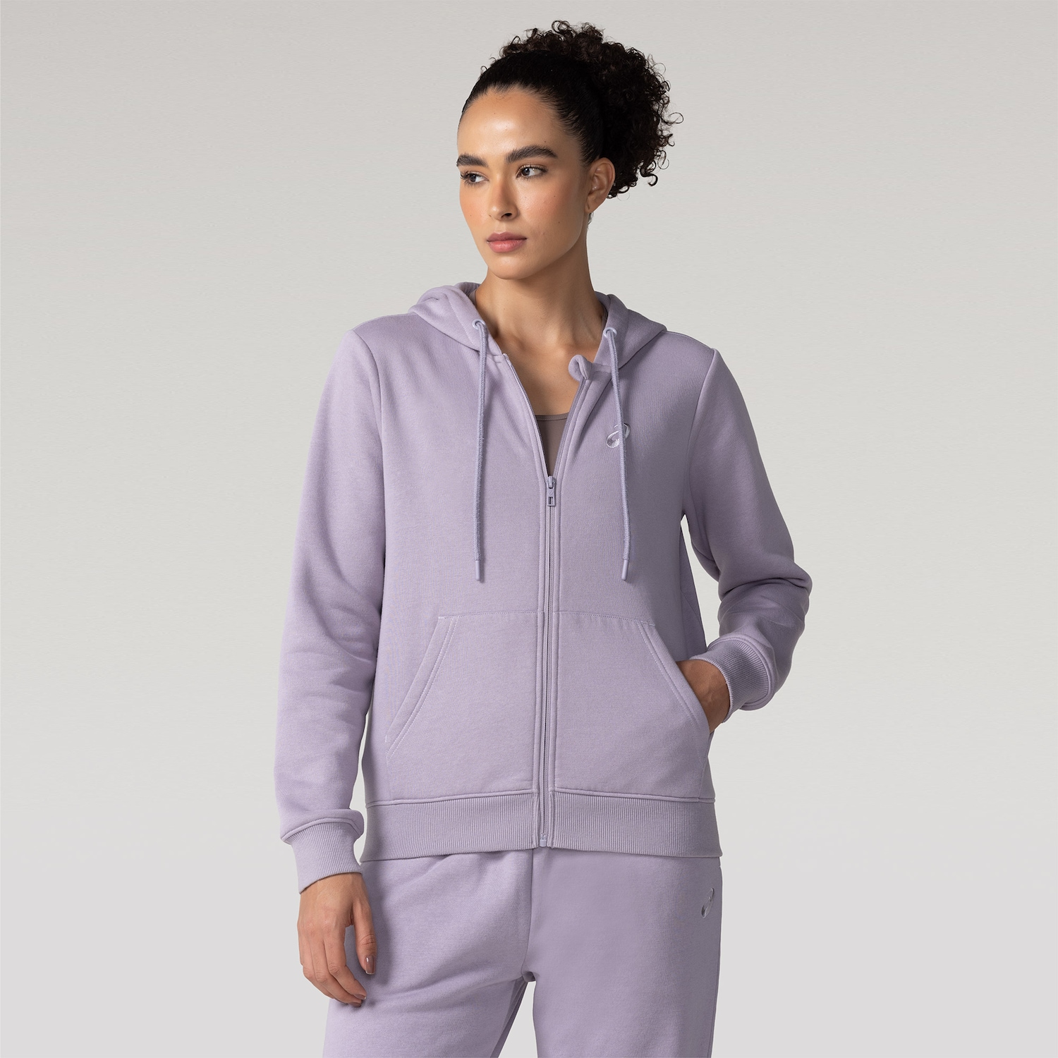 Jaqueta Moletom ASICS Canguru Com Fleece Feminino - Foto 1