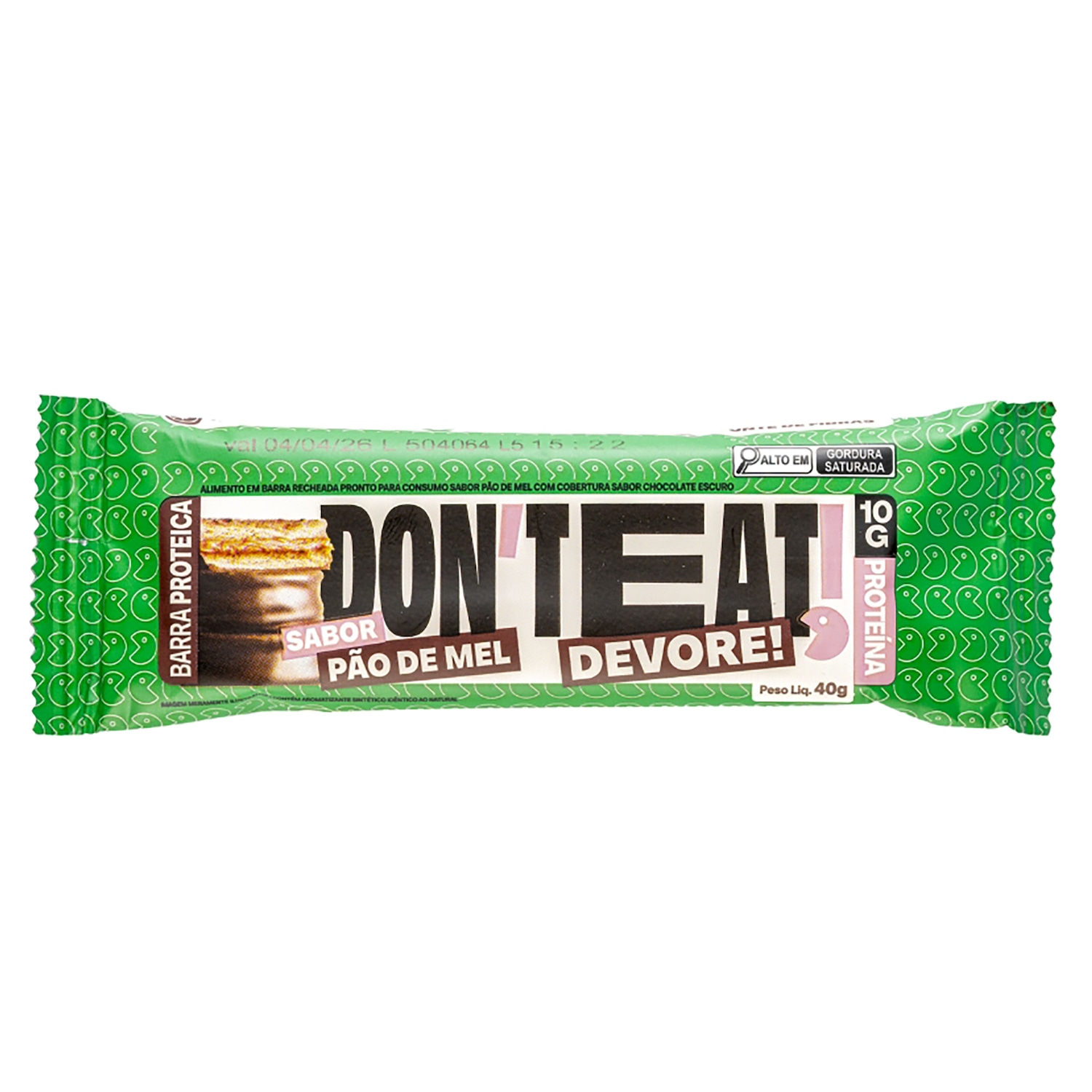Barra de Proteína Don't Eat Pão de Mel - 40g - Foto 1
