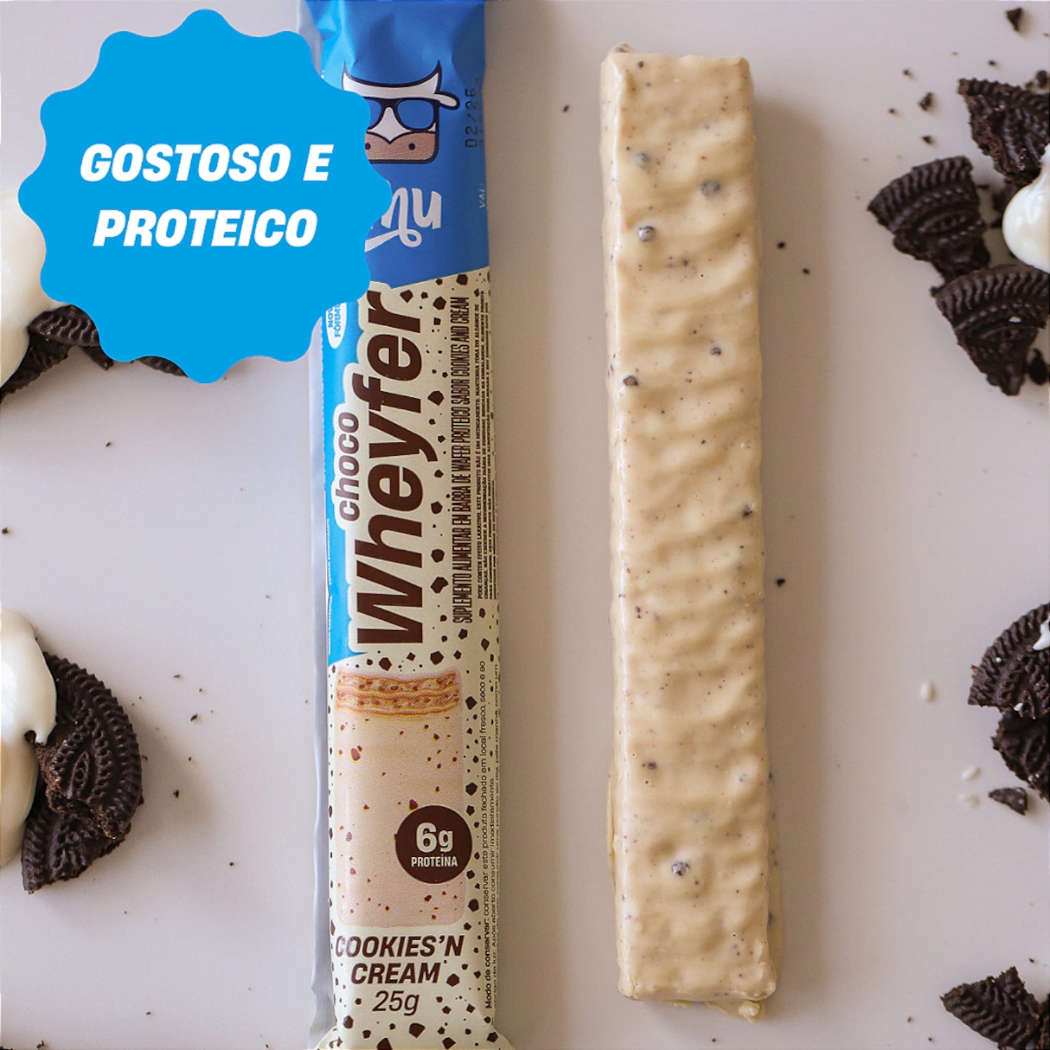 Barra de Proteina +MU Choco Wheyfer Sabor Cookies - Unidade - Foto 1