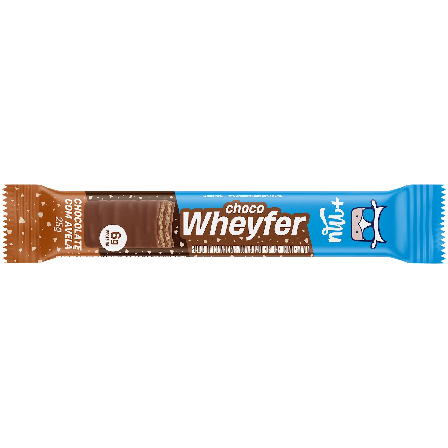 Barra de Proteína +Mu Choco Wheyfer Chocolate e Avelã - 25g - Foto 1