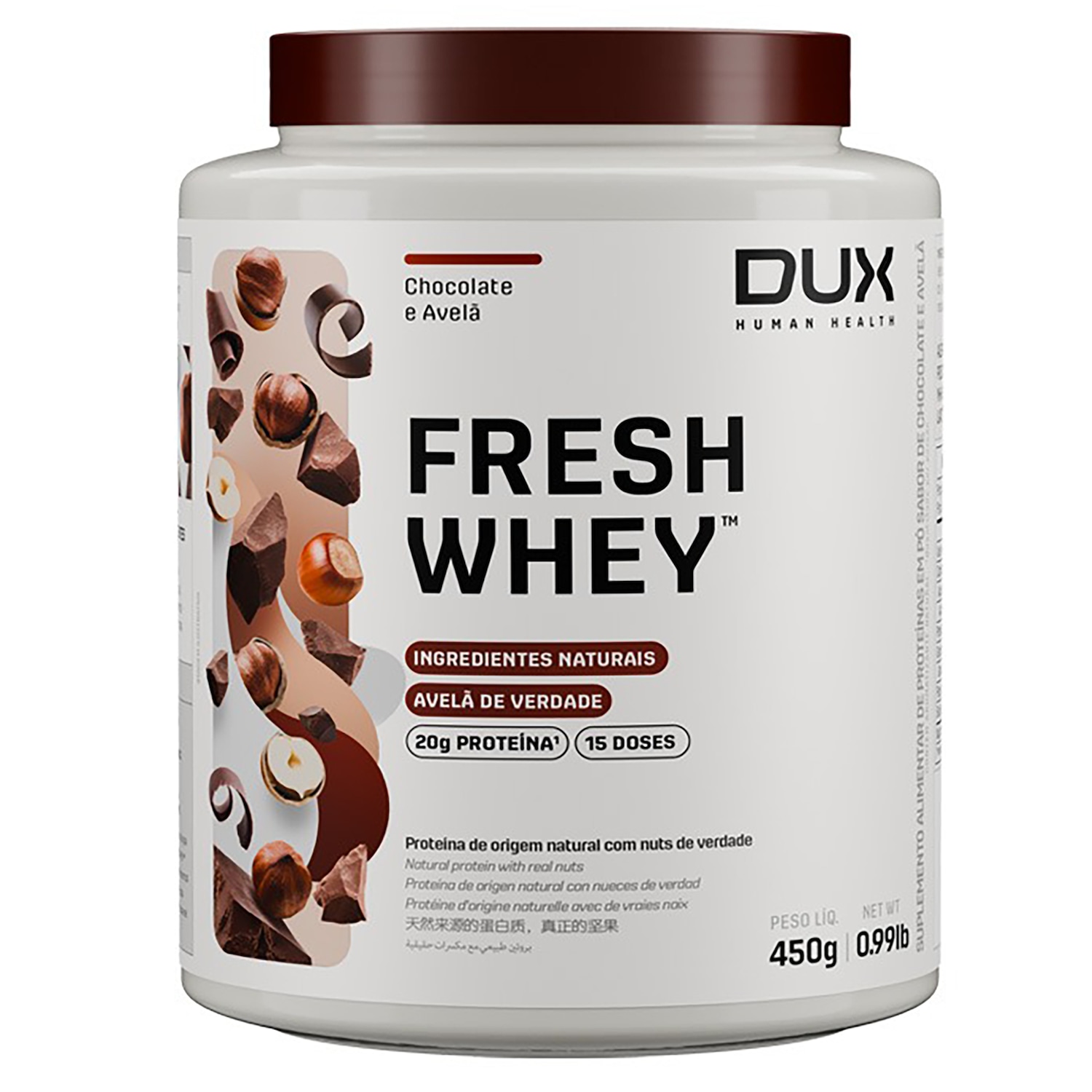 Whey Protein Dux Fresh 450g Chocolate e Avelã - Foto 1