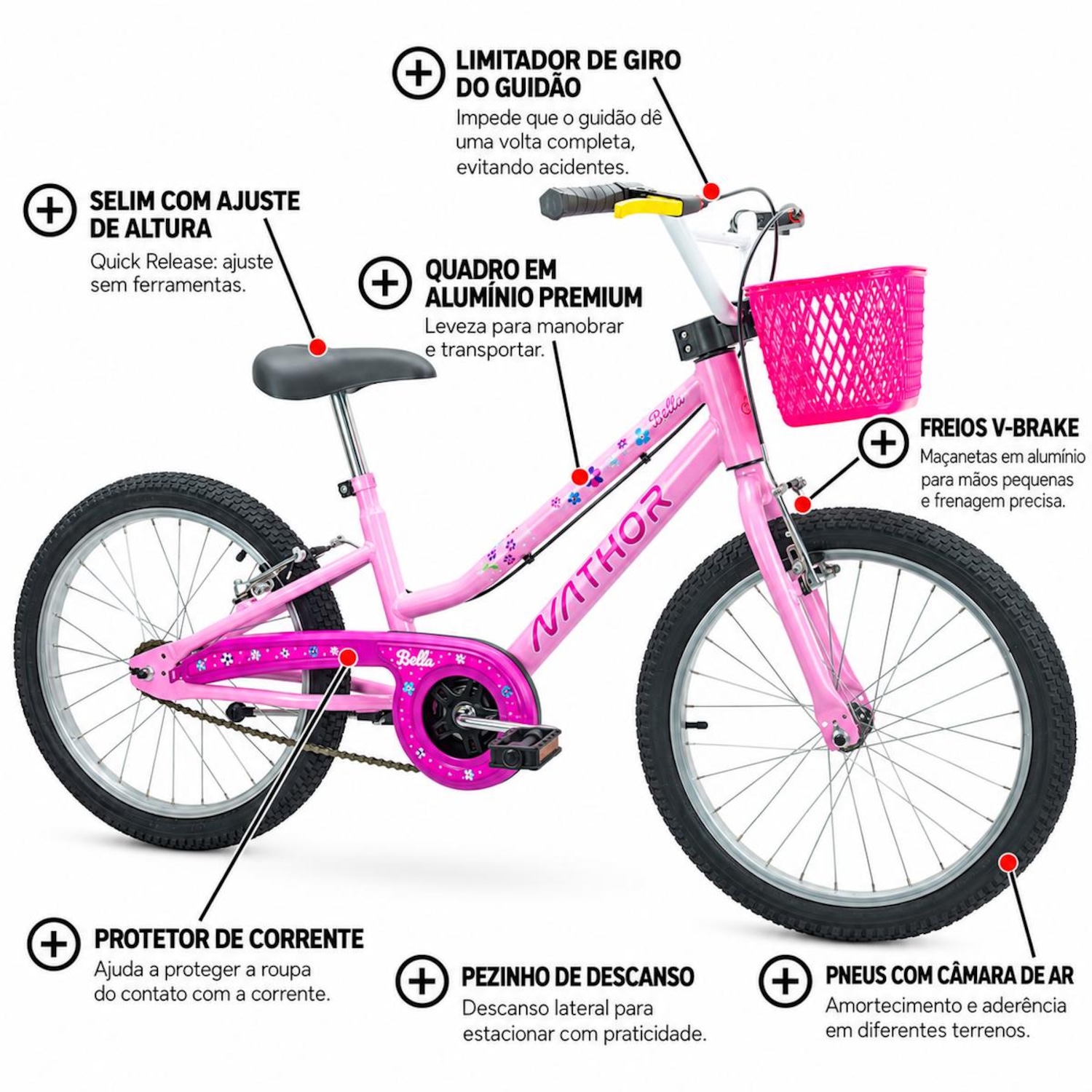 Bicicleta Nathor Aro 20 Bella - Infantil - Foto 2