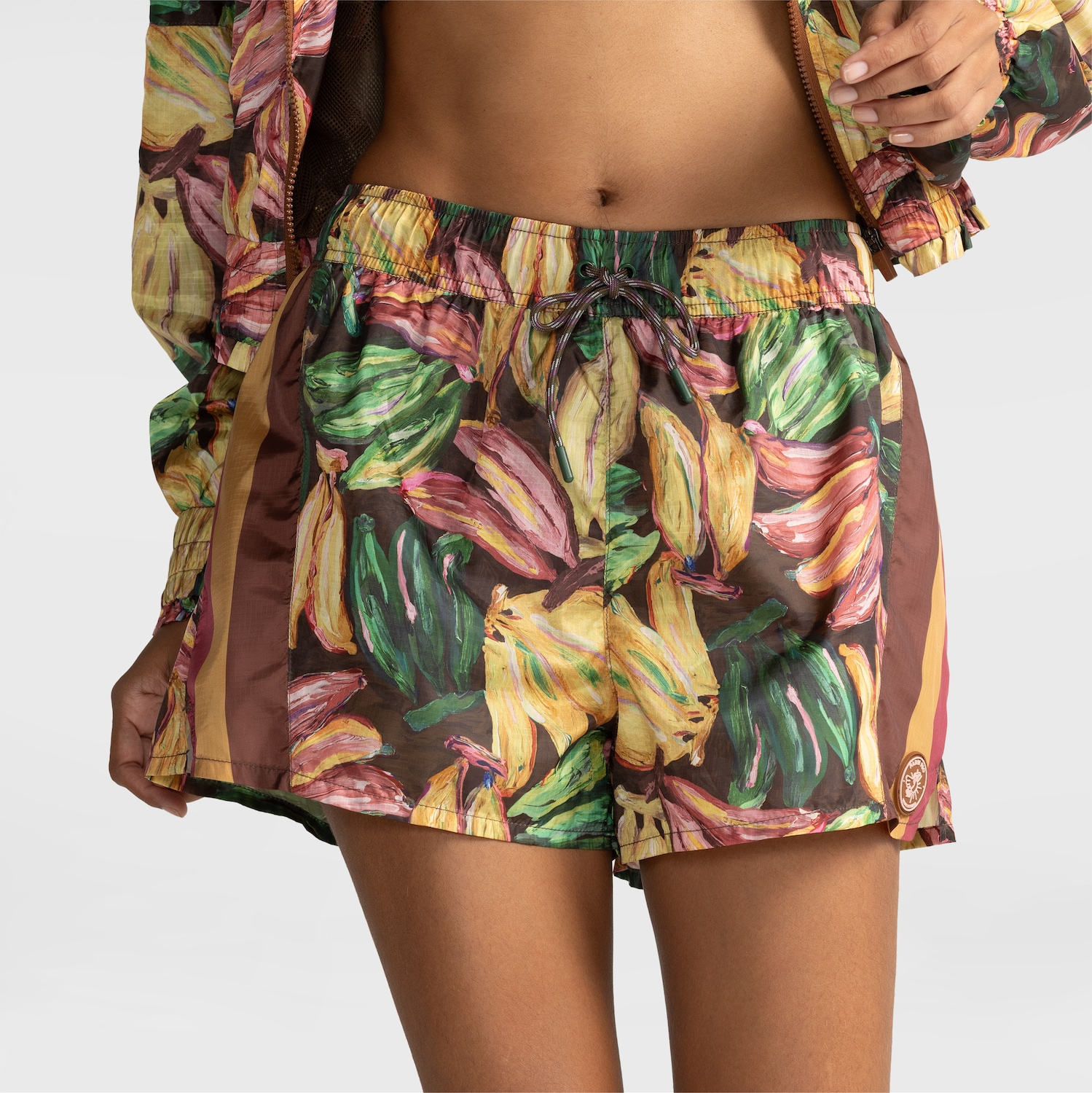 Shorts Farm Nylon Bananas Pintadas Feminino - Foto 1